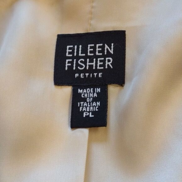 Eileen Fisher Boucle Wool Jacket Blazer Ivory Textured Knit material PL - Picture 4 of 11